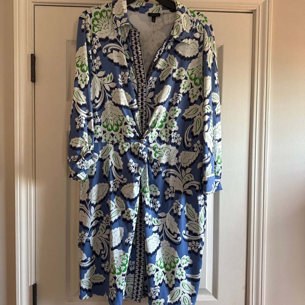 Effortless Jersey Twist Shirtdress - Blossom Ikat